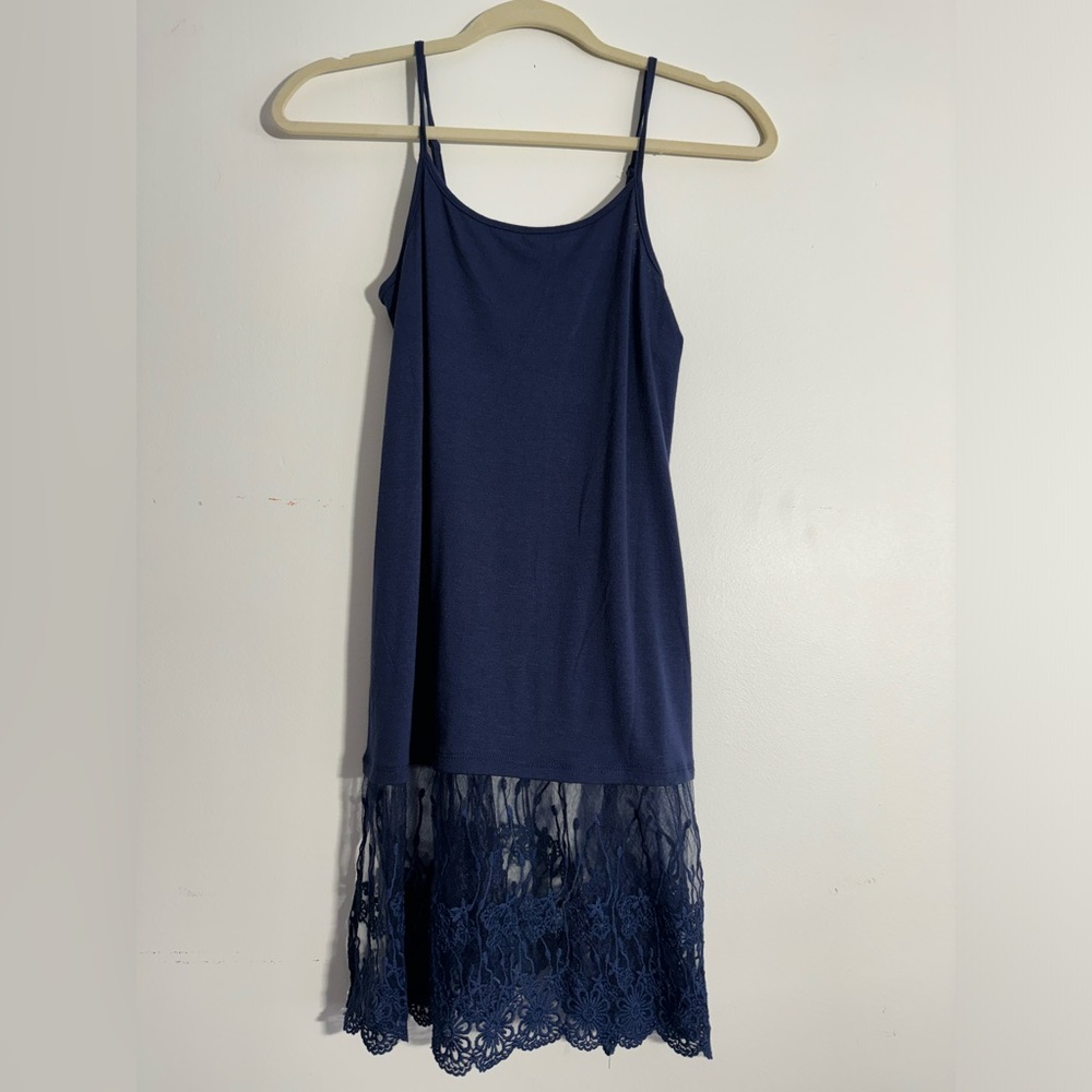Zenana Premium Small Navy Blue Layering lace slip